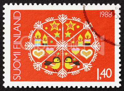 Postage stamp Finland 1988 Christmas Design