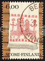 Postage stamp Finland 1980 Kaspaikka Towel Design, Ritual Towel