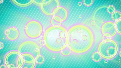 multicolored circles on cyan background loop