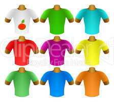 Multicolored T-shirts in a set