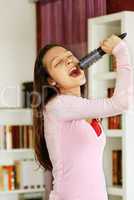 Teenage girl singing