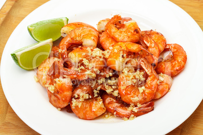 Fried King Prawns Served in Plate