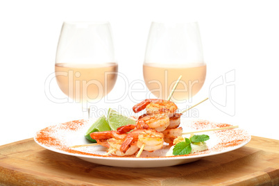 Fried King Prawns Served in Plate