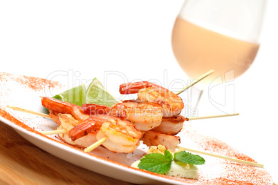 Fried King Prawns Served in Plate