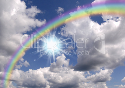 Rainbow in clouds