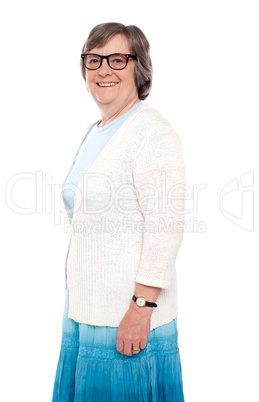 Fashionable aged woman posing