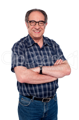 Stylish portrait of senior cheerful man