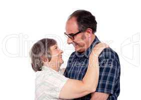 Aged couple in a romantic mood