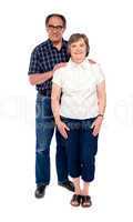 Full length portrait of attractive aged couple