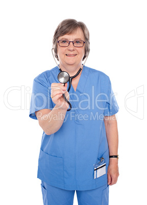 Senior doctor checking your heartbeats