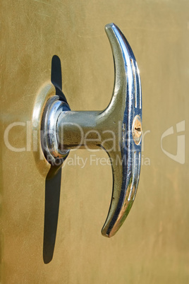 Old nickel-plated doors handle