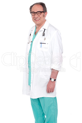 Portrait of happy successful male doctor