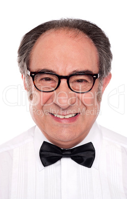 Closeup portrait of smiling senior man