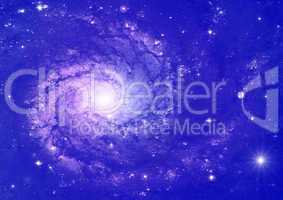 Spiral galaxy and blue space