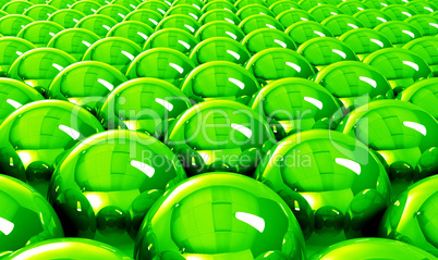 Green reflection balls background