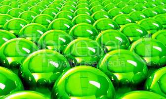 Green reflection balls background
