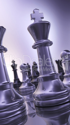 Abstrakte Schachfiguren Hochglanz