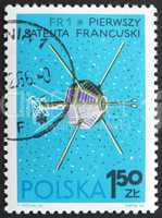 Postage stamp Poland 1966 FR 1, French Satellite