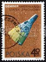 Postage stamp Poland 1966 Gemini, American Spacecraft