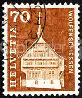 Postage stamp Switzerland 1967 Lussy House, Wolfenschiessen, Swi