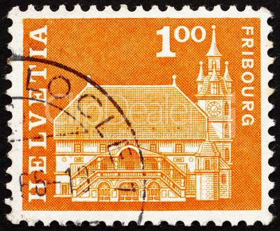 Postage stamp Switzerland 1960 Town hall, Fribourg, Switzerland