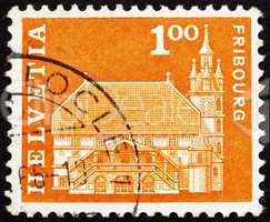 Postage stamp Switzerland 1960 Town hall, Fribourg, Switzerland