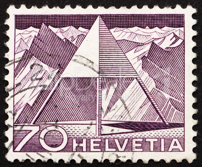 Postage stamp Switzerland 1949 Triangulation Point