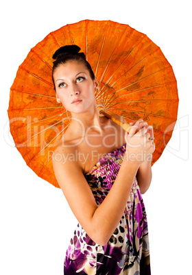 Attractive girl with umbrella