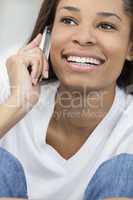 African American Woman Girl Talking on Cell Phone