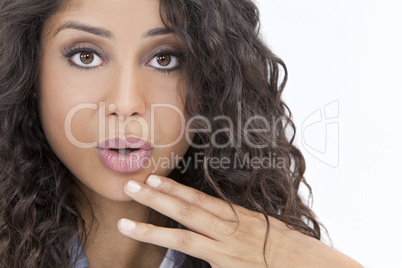 Beautiful Surprised Hispanic Woman or Girl