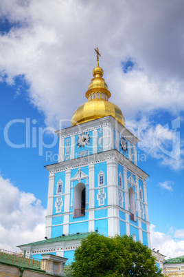 bell tower at st. michael monastery in kiev, ukraine
