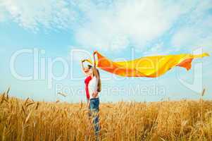 teen girls at a wheat field