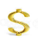 dollar sign made of coins