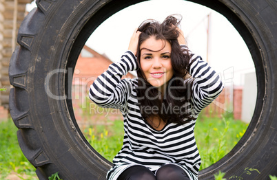 Portrait beautiful girl outdoor