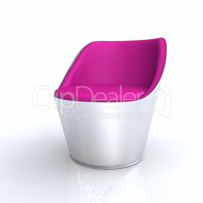 Designer Stuhl einzeln Pink Silber