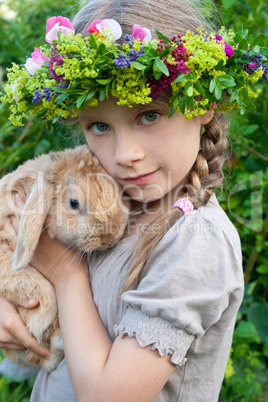 girl & rabbit