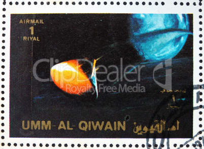 Postage stamp Umm al-Quwain 1972 Space Capsule Recovery, Apollo