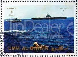 Postage stamp Umm al-Quwain 1972 Space Capsule Recovery, Apollo