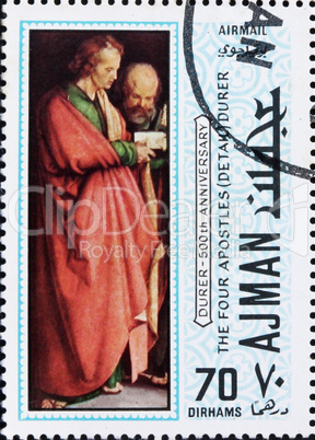 Postage stamp Ajman 1970 The Four Apostles by Albrecht Durer