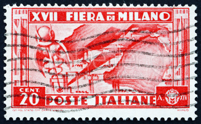 Postage stamp Italy 1936 shows Map of Italian Industries