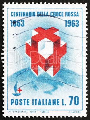 Postage stamp Italy 1963 Crosses on Globe