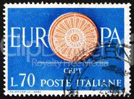 Postage stamp Italy 1960 19-Spoke wheel