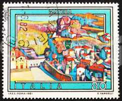 Postage stamp Italy 1981 View of Matera, Basilicata, Italy