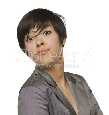 Pretty Young Mixed Race Female Making Face