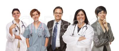 Group of Medical and Business People on White