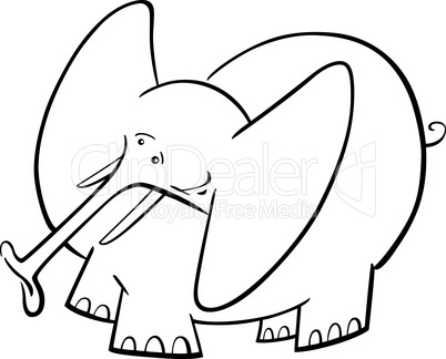 Elephant Cartoon for coloring book