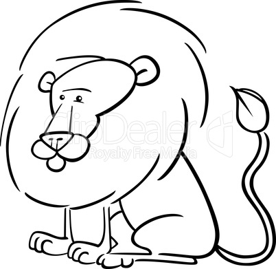 African Lion Cartoon for coloring