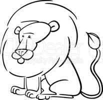 African Lion Cartoon for coloring