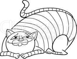 tabby fat cat cartoon for coloring