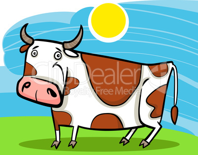 cartoon illustration of farm cow